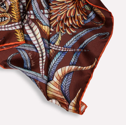 Phinda Pride Silk Scarf Mahogany 90