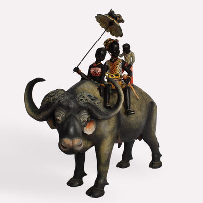 Buffalo Large Rider Sculpture