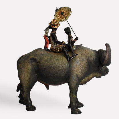 Buffalo Large Rider Sculpture