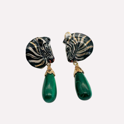 Zebra Malachite Earrings