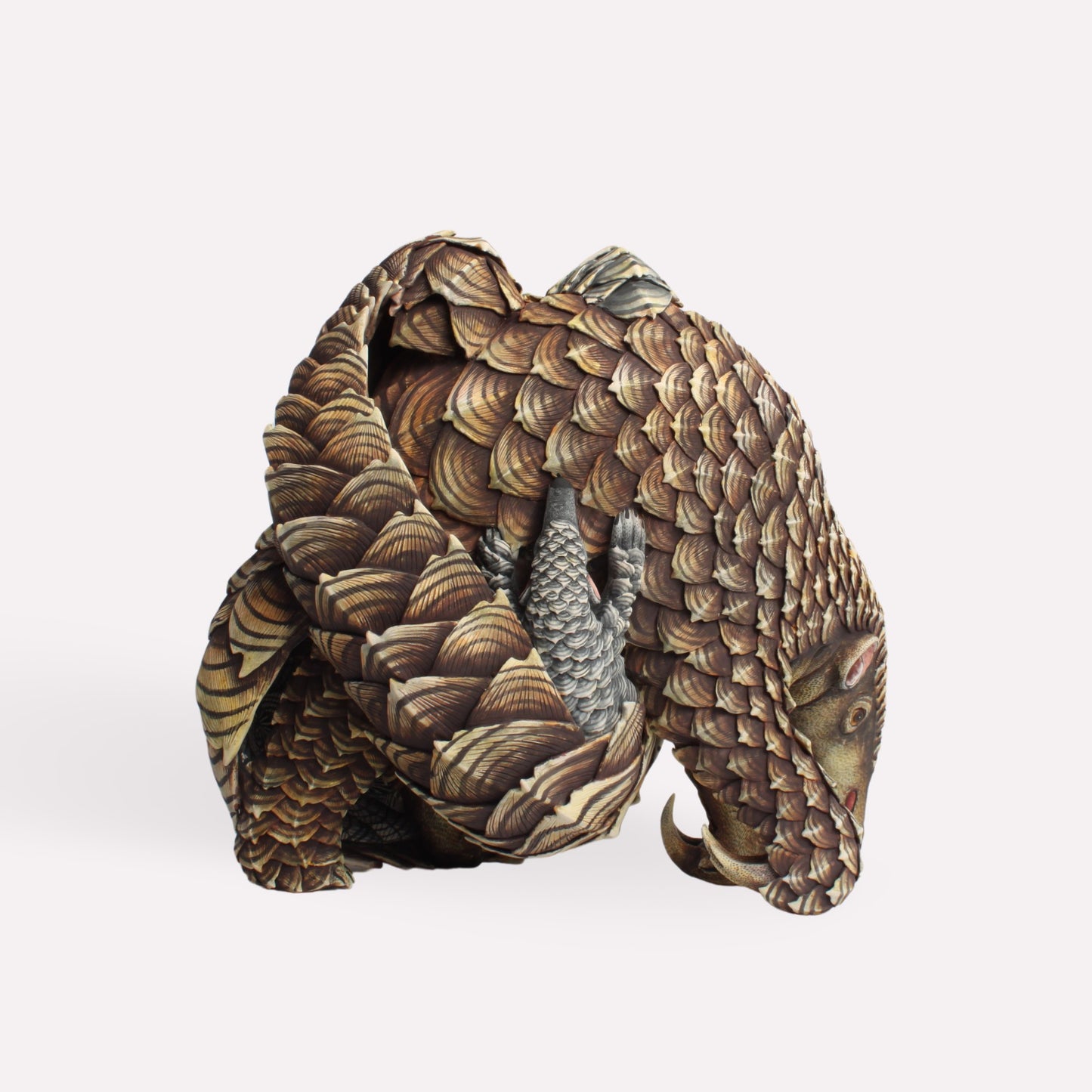 Pangolin with Pango-pup Sculpture