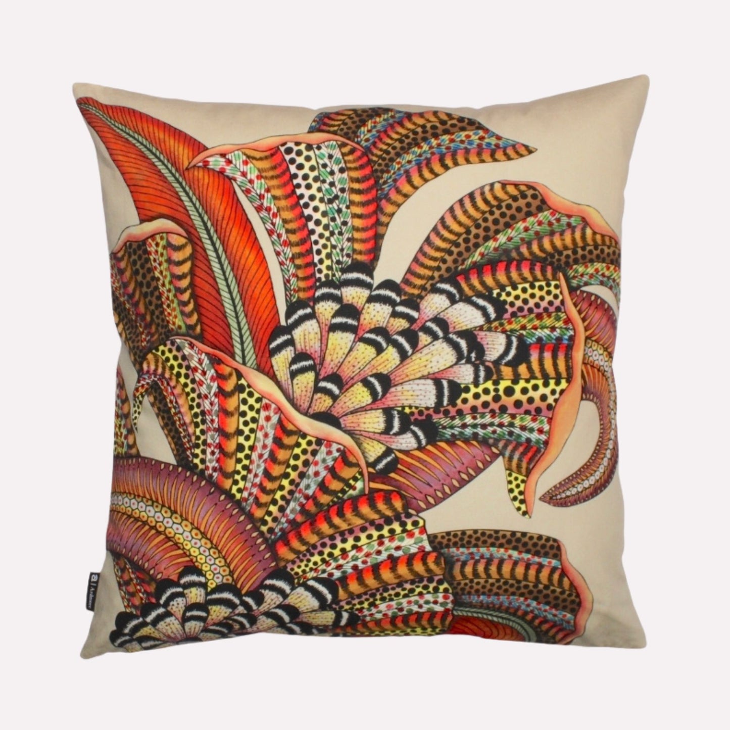 Hornbill Garden Stone Cotton Cushion Cover