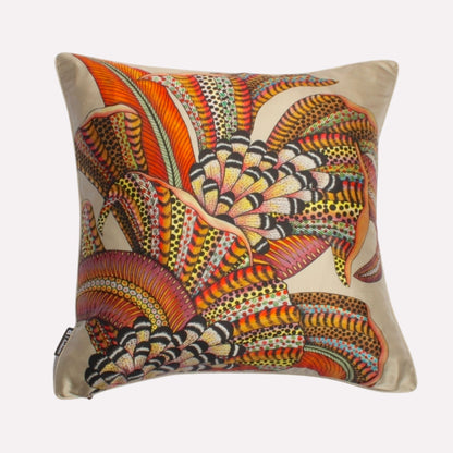 Hornbill Garden Plum Stone Silk Cushion Cover