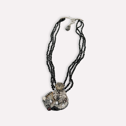 Smokey Quartz Zebra Necklace