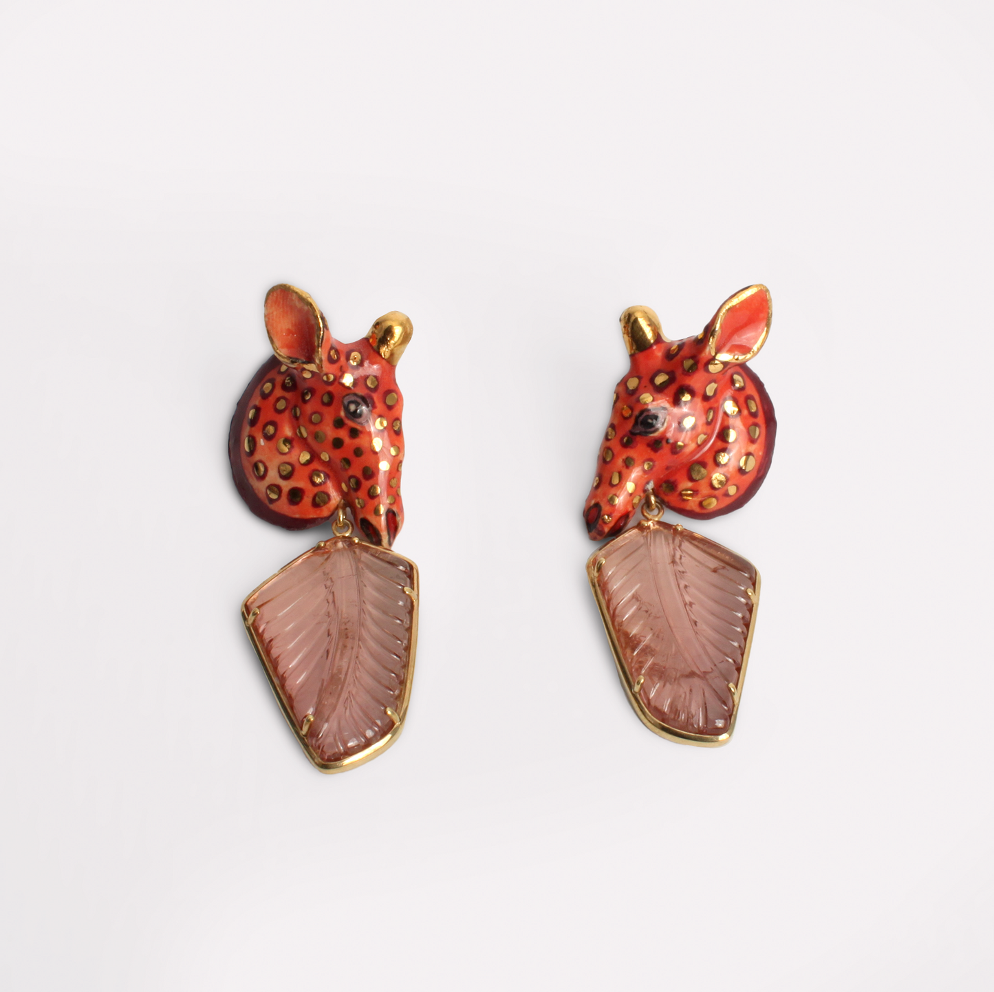 Peach Giraffe Earrings