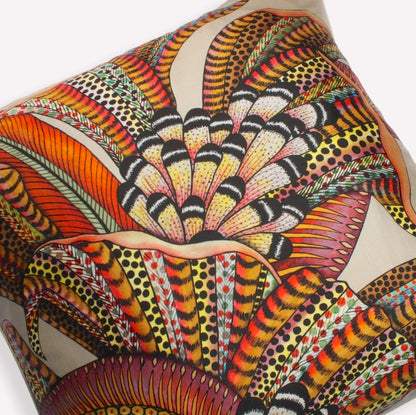 Hornbill Garden Plum Stone Silk Cushion Cover