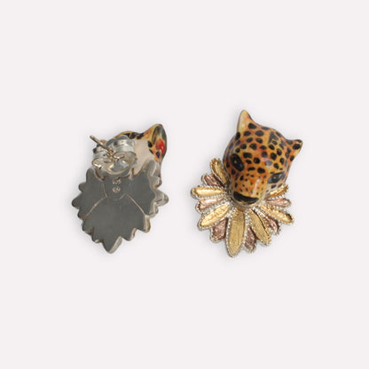 Leopard Fan Earrings