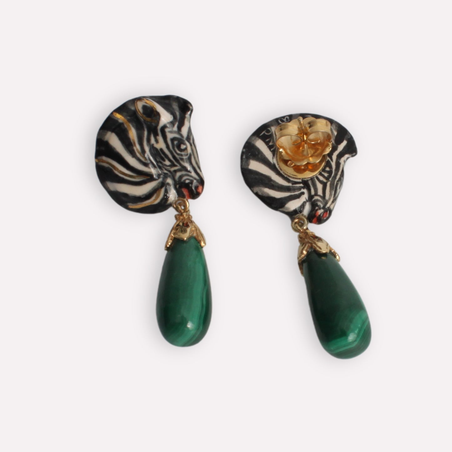 Zebra Malachite Earrings