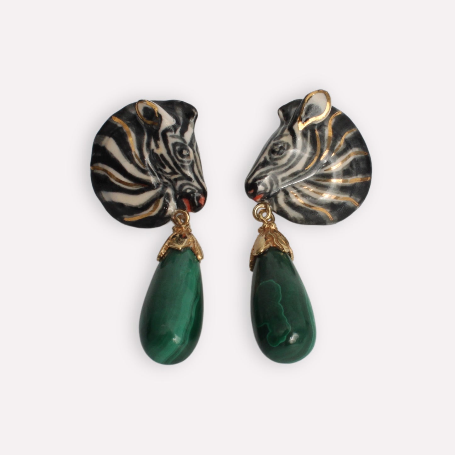 Zebra Malachite Earrings