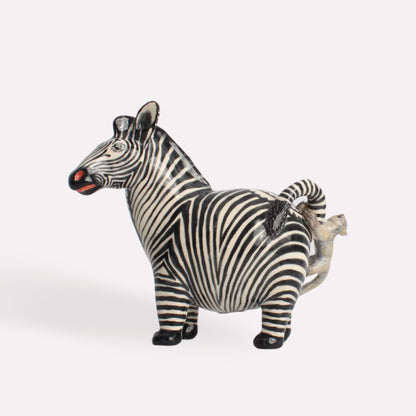 Thabisile Zebra and Monkey Sculpture