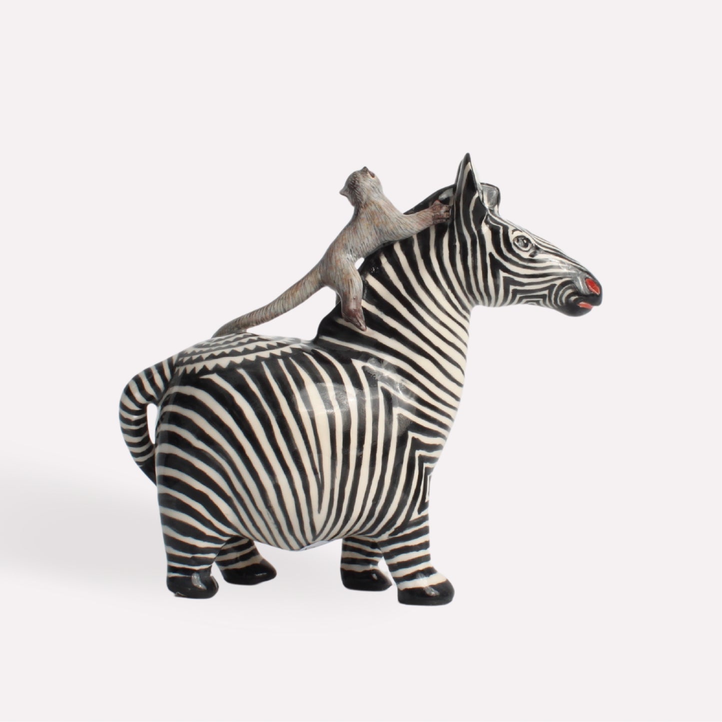 Thabisile Zebra and Monkey Sculpture