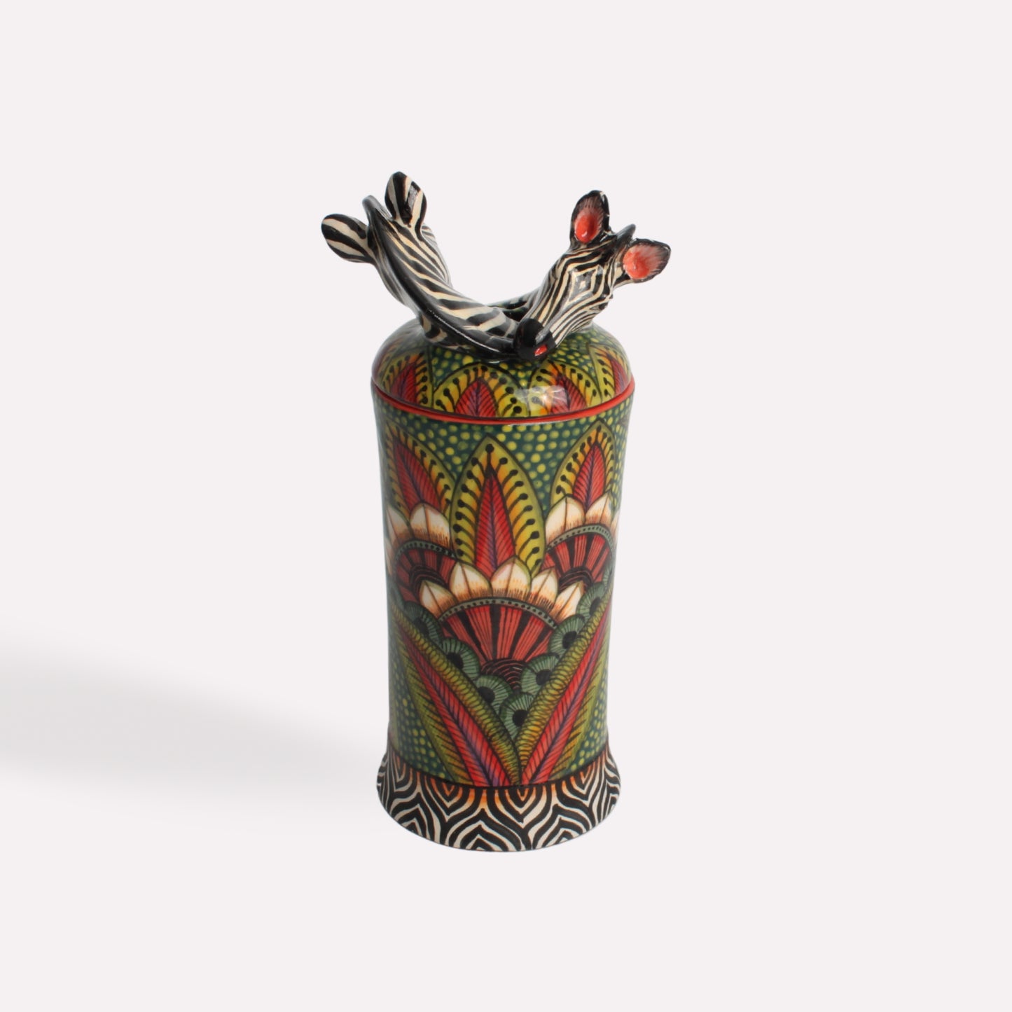 A full view of the diffuser pot from the back, revealing the elegant craftsmanship and hand-painted elements.