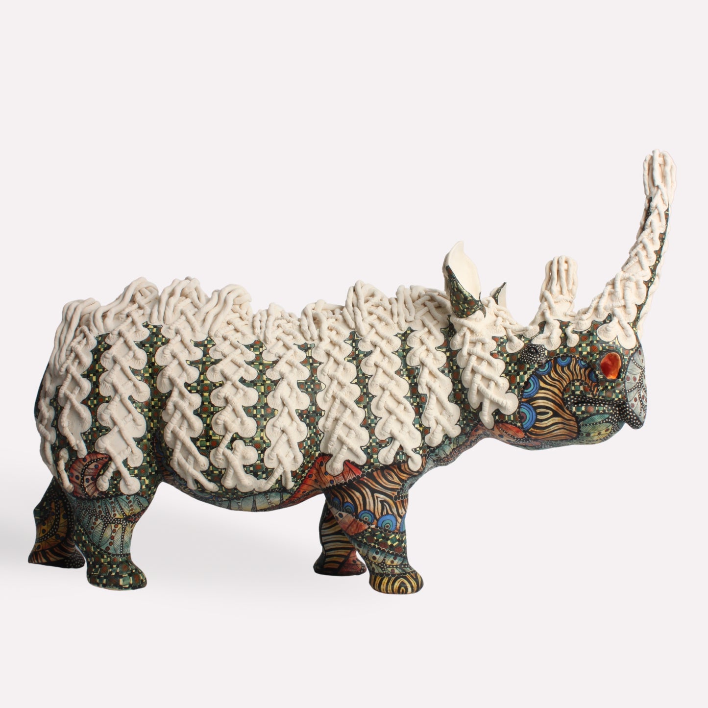 Braided Rhino Sculpture