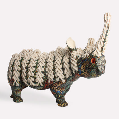 Braided Rhino Sculpture