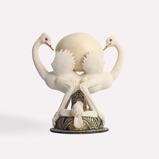 Ostrich Egg Holder Sculpture