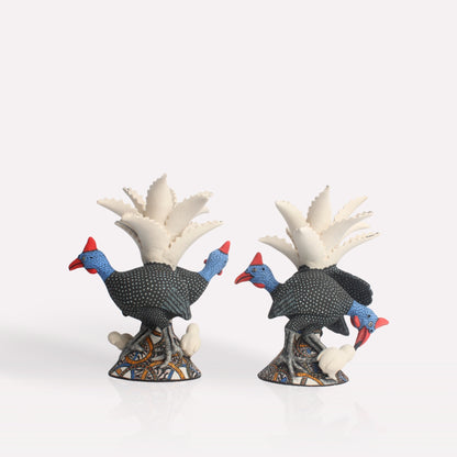 Guineafowl and chicks Candle Holders