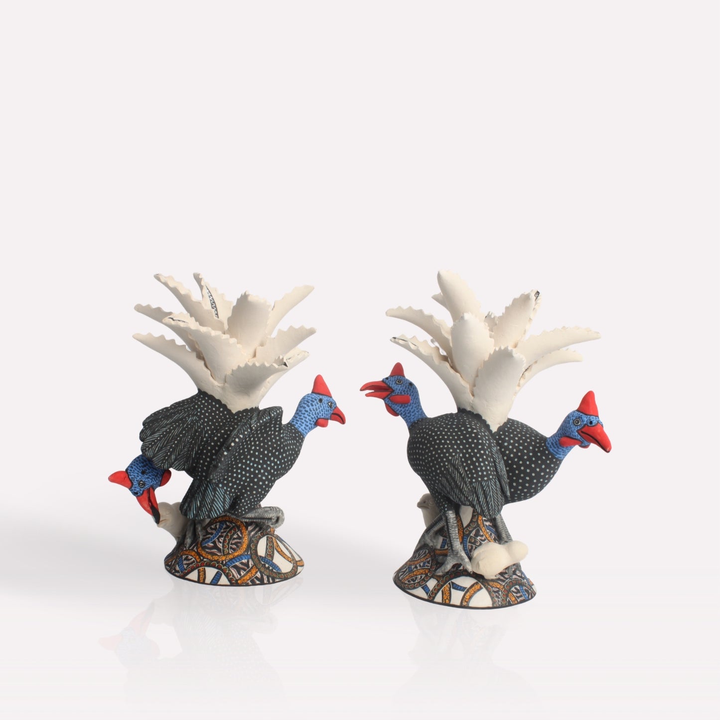 Guineafowl and chicks Candle Holders