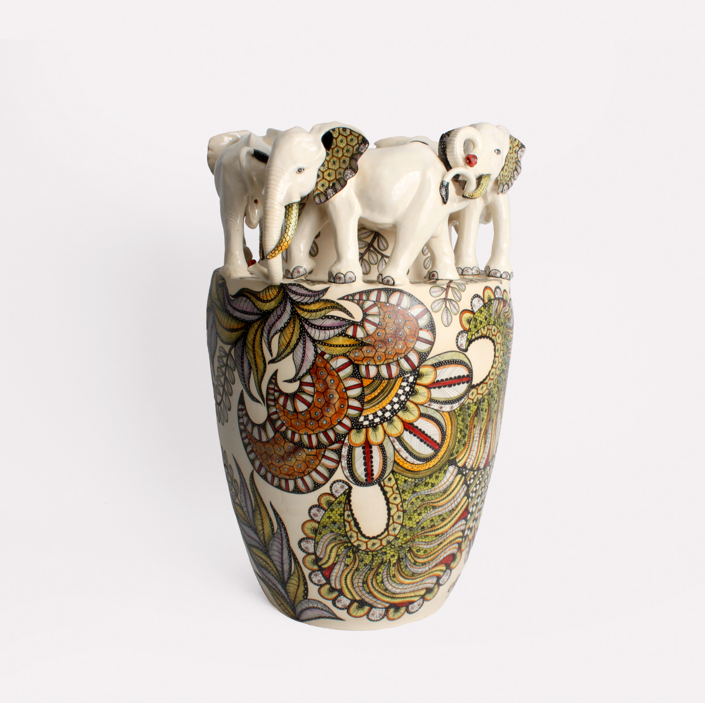 Elephant Herd Vase