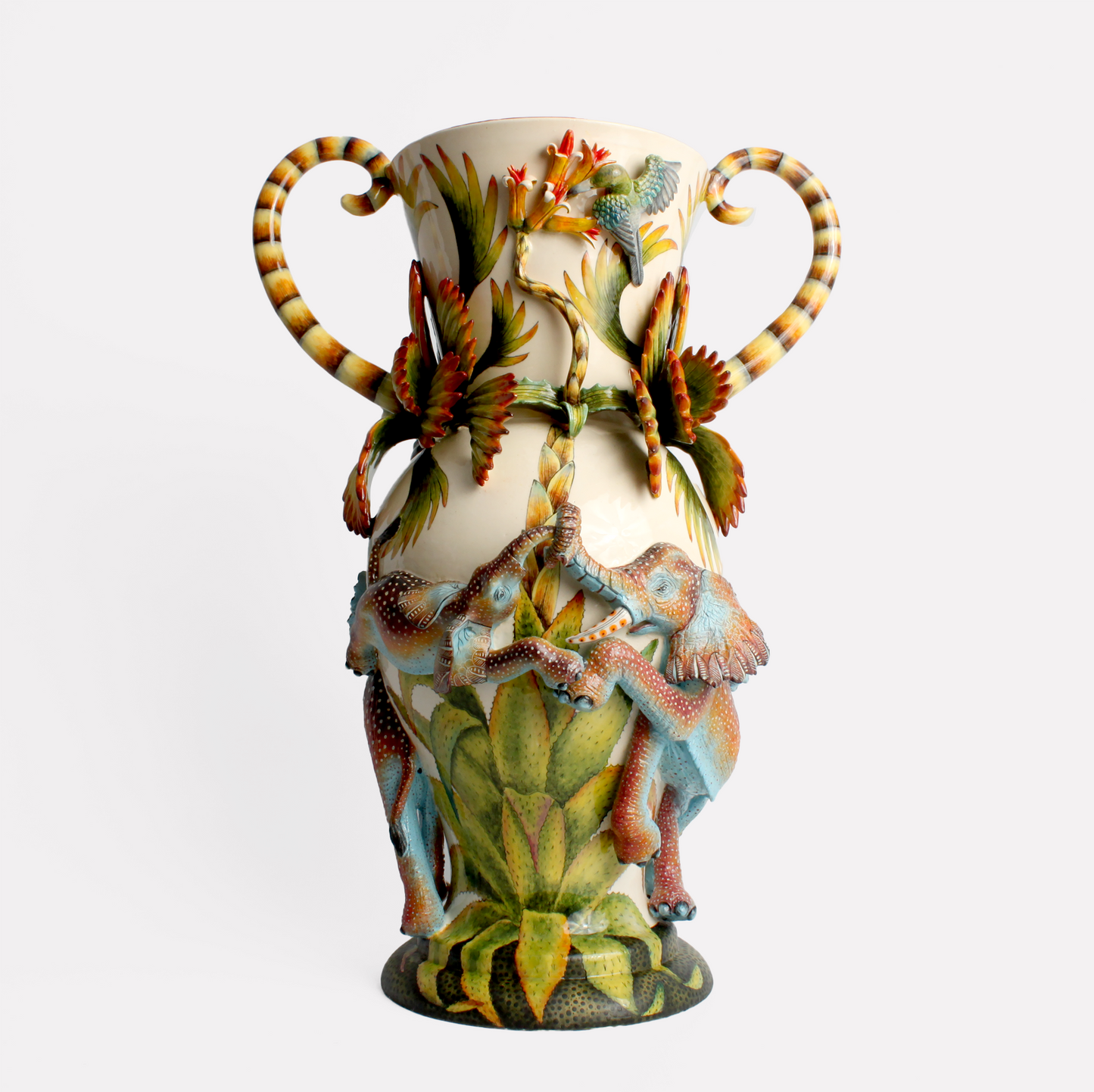 Elephants and Sunbirds Vessel