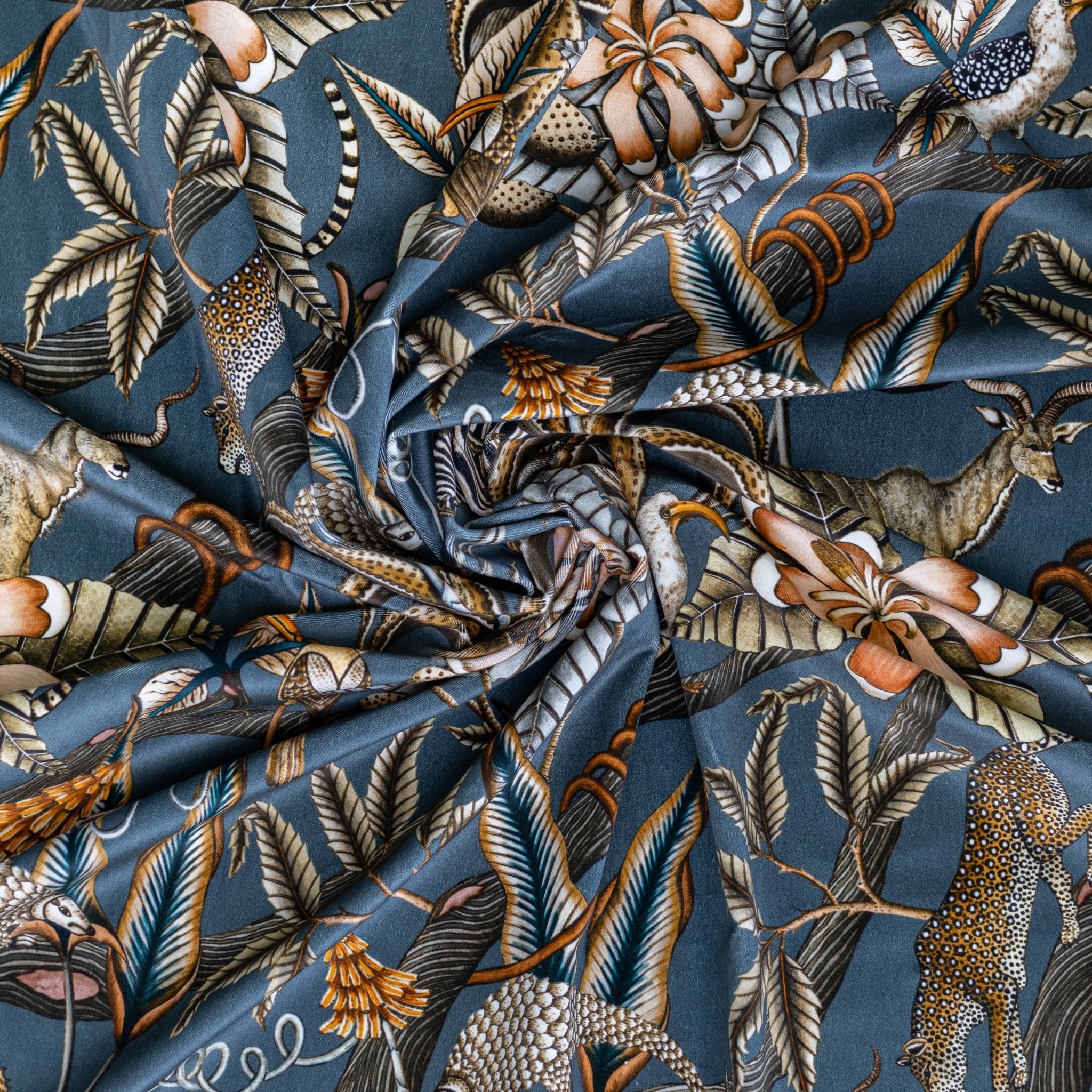 Ardmore Pangolin Park Ash Velvet Fabric - Elegant Décor – Ardmore Design