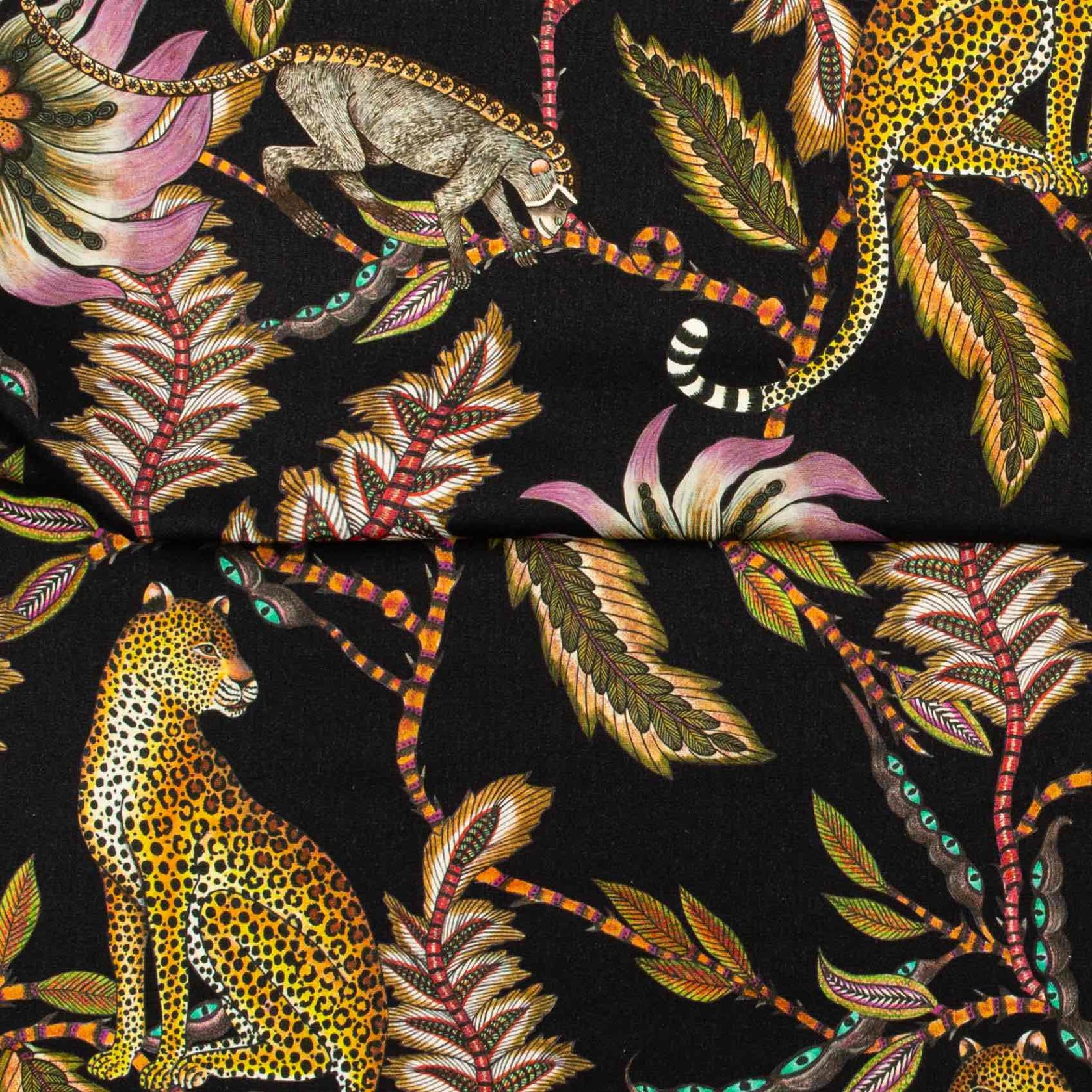 Ardmore Monkey Bean Night Linen - Premium African Decor Fabric ...