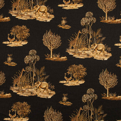 Thanda Toile Gold Linen Fabric