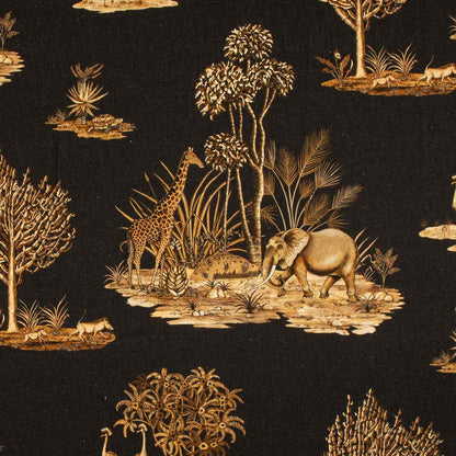 Thanda Toile Gold Linen Fabric