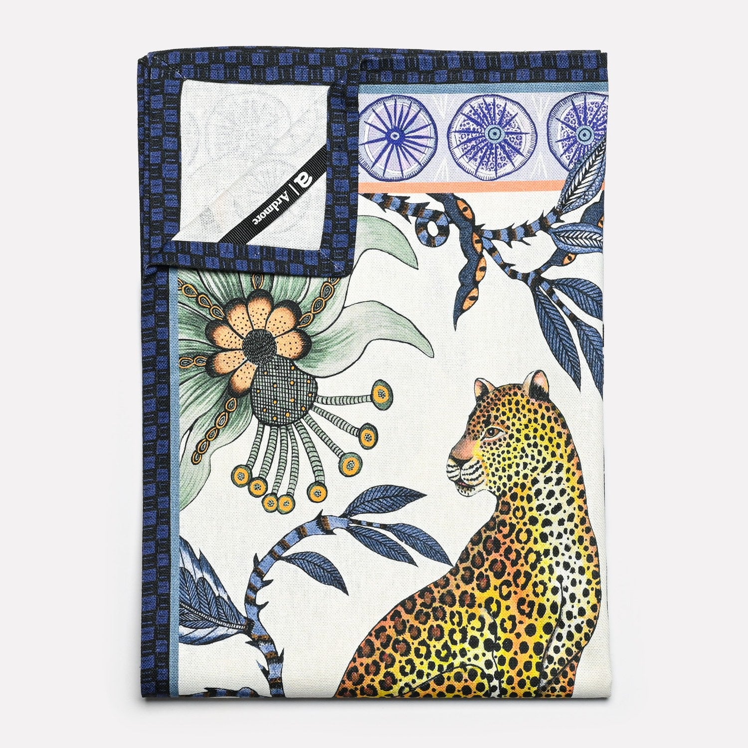 Ardmore Lovebird Leopards Tanzanite Tea Towel Luxury D cor